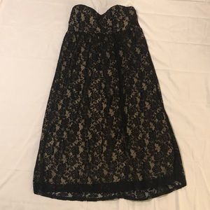 Torrid lace strapless dress size 24 black/nude